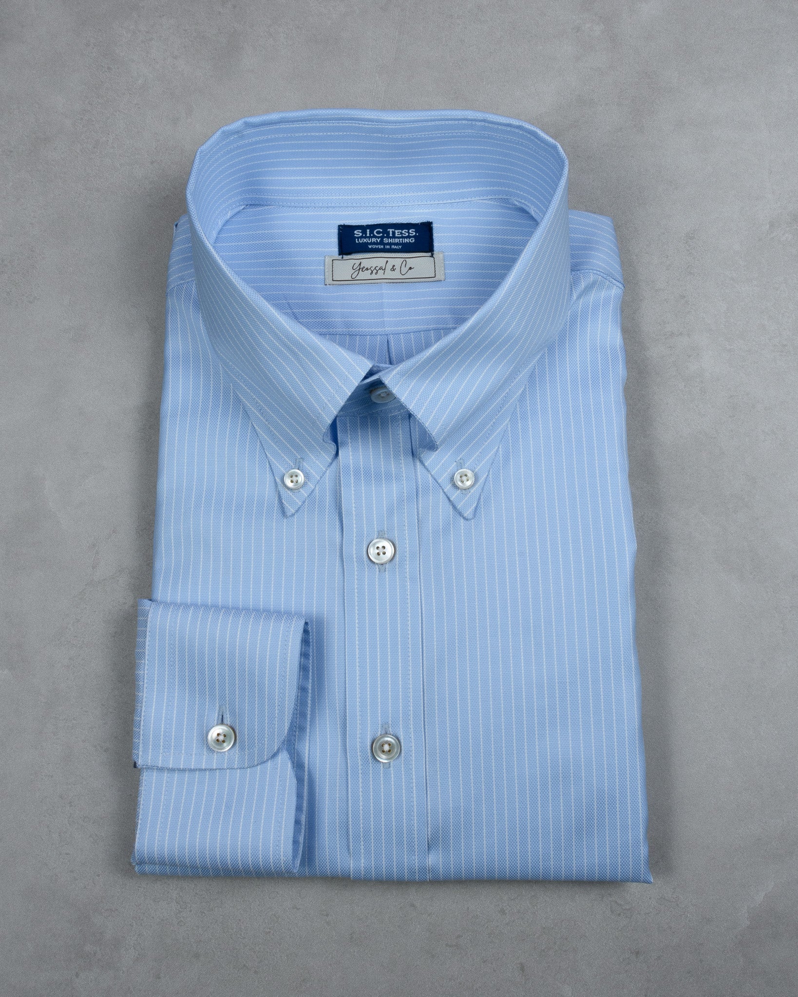 Oxford 120 Blue/White Thin Stripes Cotton Shirt