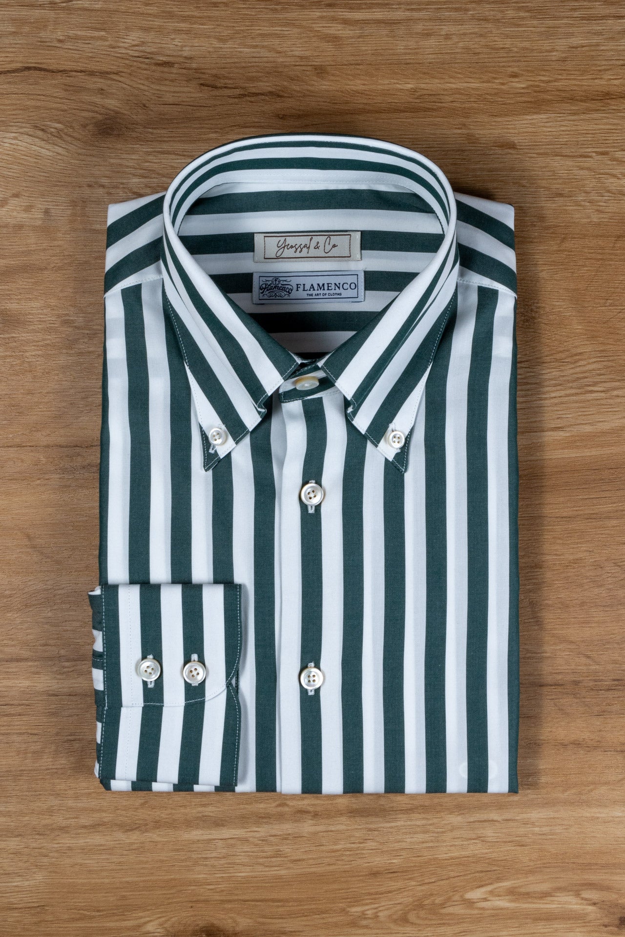 Green Stripe Cotton Shirt MGC1448