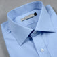 Blue Nailshead Spread Collar Cotton Shirt