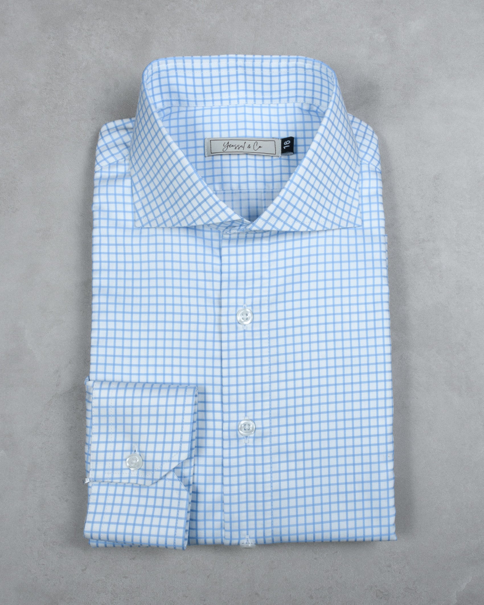 Blue/White Checks Twill Cotton Shirt