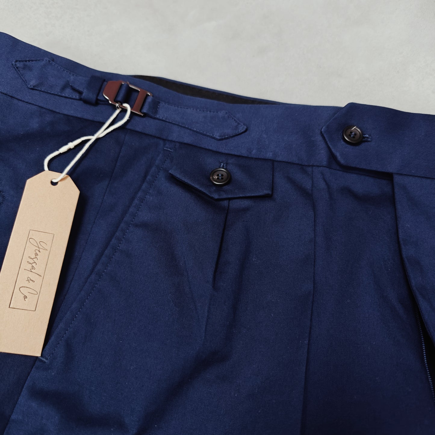 Brezza Navy Twill Stretch-Cotton Trousers  - ST141