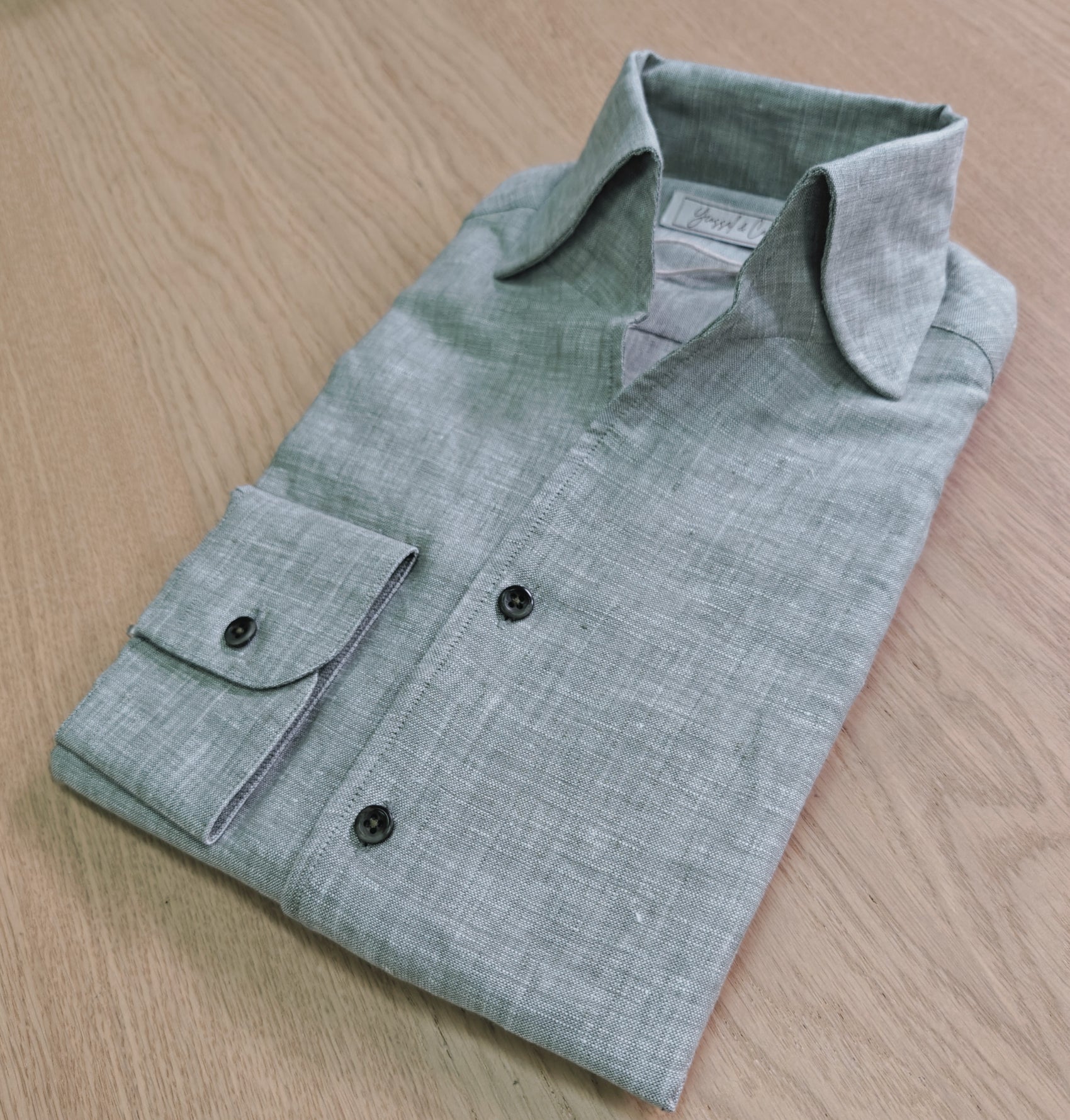 Green Linen Long Sleeves Shirt - SS107