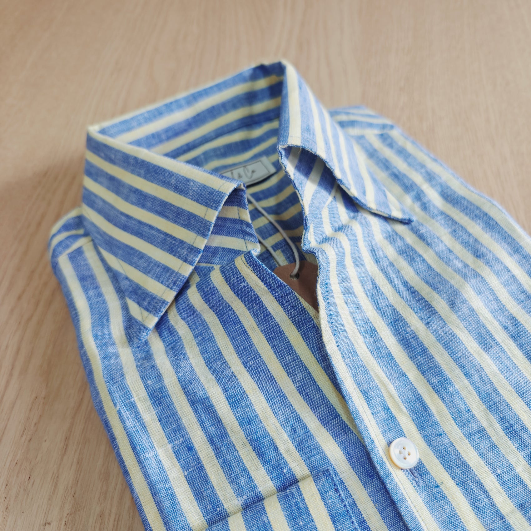 Blue/Yellow Stripes Linen Shirt - SS110