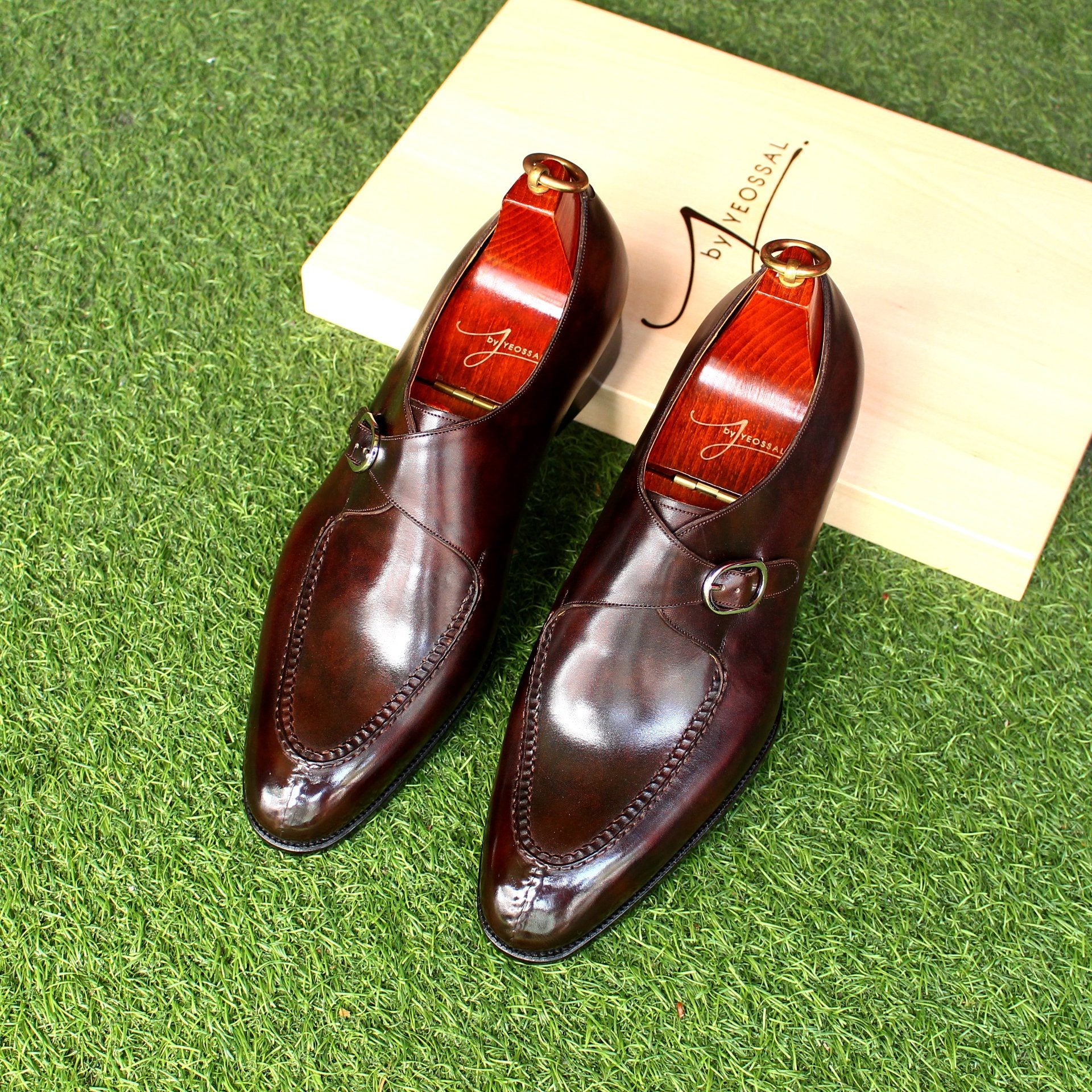 Red on sale monk shoes