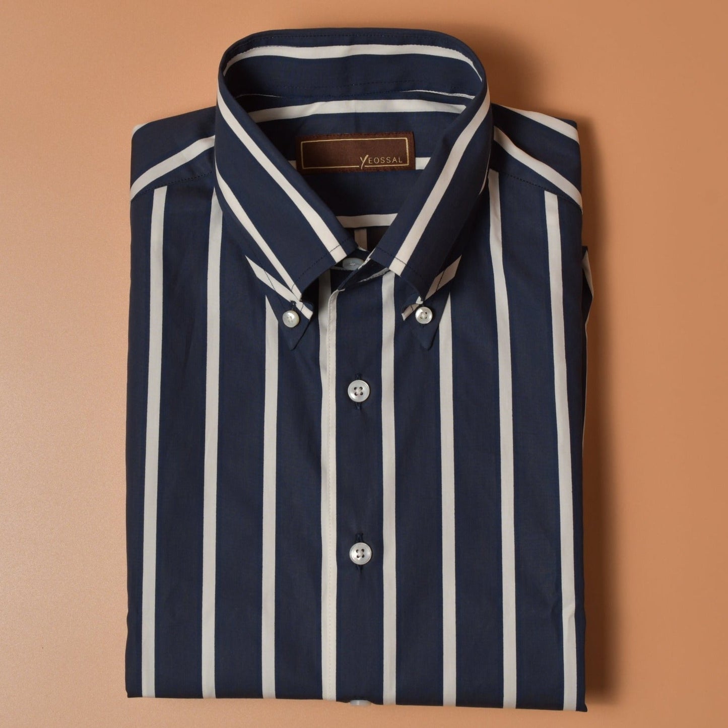 Thomas Mason Wide Navy/White Stripes Shirt