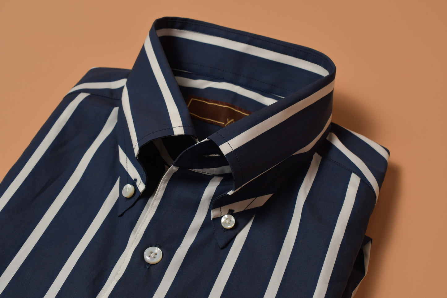 Thomas Mason Wide Navy/White Stripes Shirt