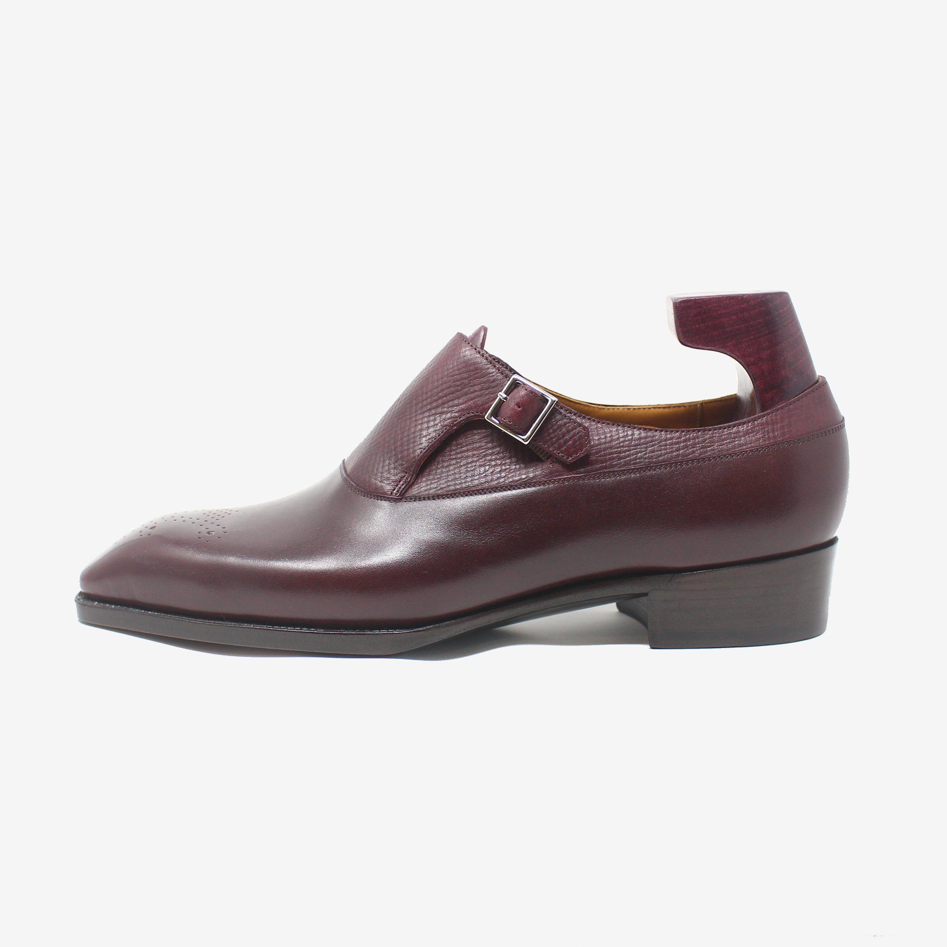 Maroon monk strap on sale shoes